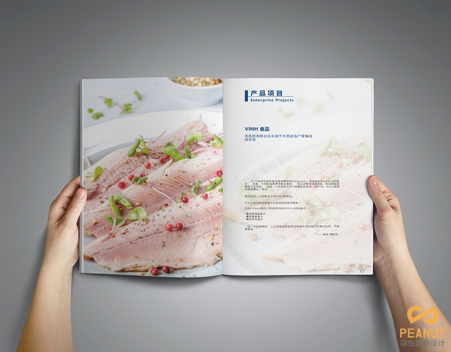巴沙魚(yú)食品宣傳冊設計|廣州食品宣傳冊設計-廣州花生品牌設計,廣州水產(chǎn)品畫(huà)冊設計,廣州海鮮宣傳冊設計