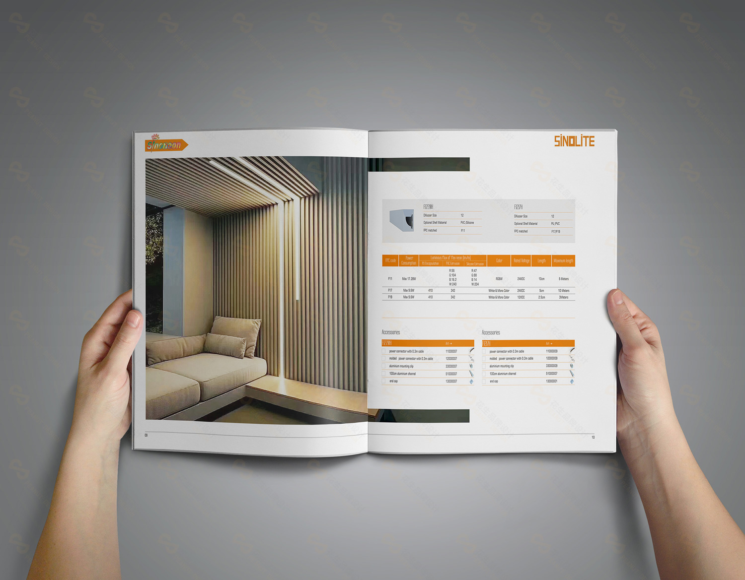 權友照明LED燈具樣本圖冊設計，燈具樣本畫(huà)冊設計，燈具樣本冊設計